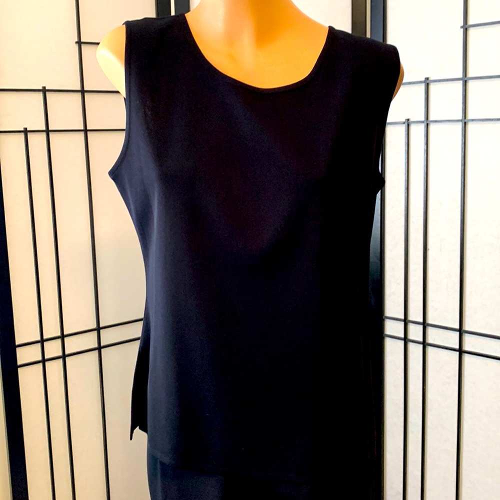 Exclusively Misook Basic Black Knit Tank Top Mp L… - image 1